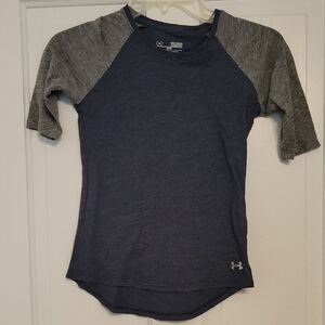 Under Armour Navy and Charcoal Raglan Tee 3/4 Sleeve